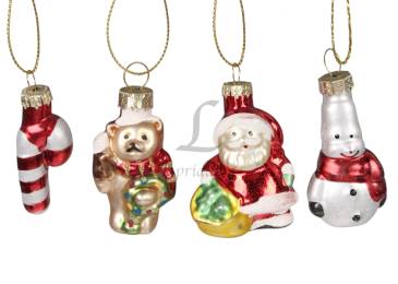 Набір Підвісок різдвяні фігурки скло 4шт ABR221120/3938 N*
