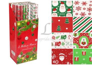 Набор упаковочной бумаги "Новогодний" 48листов 8видов по 2м 70г/м2   255-8516