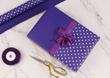 Бумага упаковочная "Тон фиолет+орешок фиолет" в рулоне (0,7м х8м) 70г/м2 255-6789