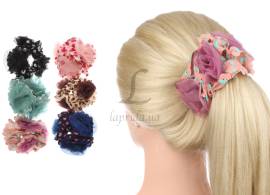 Резинка для волос украшенная цветком из регилина (6 цветов)