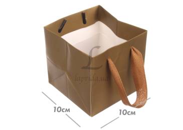 Пакет картонный (10*10*10см) золото 3123-8856