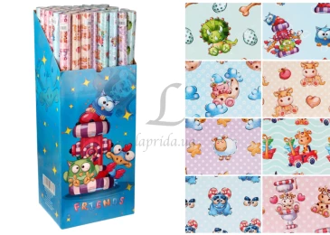 Набір папіру пакувального"Дитячий" 48арк 8видів в аркушах 0,7*1,0м  80г/м2   255-7939