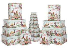 Подарункова коробка новорічна (комплект 18шт.) XMS34820 74-1077