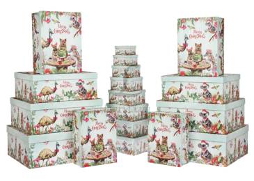 Подарочная коробка новогодняя (комплект 18шт.) XMS34820 74-1077