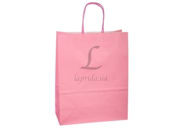 Пакет крафт однотонний вертикальний (32*26*12см) 120г/м² рожевий 3123-8757