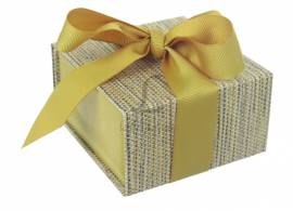 Итальянская подарочная коробка серо-желтая (9*9 см)