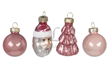 Набір куль 3см 9шт рожева скло ABR823240/0202 N [16]*