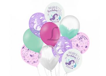 Набір кульок "Русалонька Happy Birthday" без обкладинки, 10 шт. 251-14351