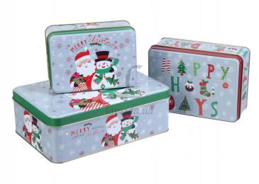 Коробка бляшана новорічна (комплект 3шт.) 63-1330