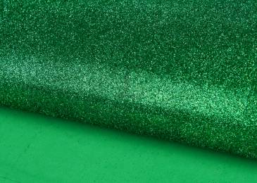 Фоаміран листовий з глітером темно-зелений