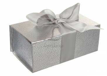 Итальянская подарочная коробка серебро (18*10 см)