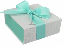 Итальянская подарочная коробка серый+тиффани (16*16 см)