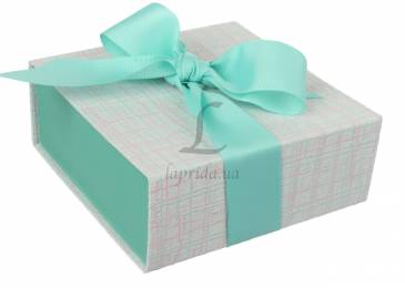 Итальянская подарочная коробка серый+тиффани (16*16 см)