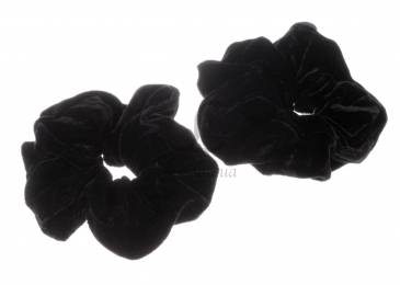 Резинка для волос бархатная черная 1-200508