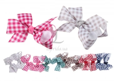 Шпилька для волосся у вигляді банта у клітинку