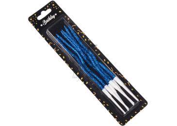 Набор свечей 6шт. 15см (синий) 5-91119