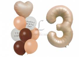 Комплект воздушных шаров "Happy Birthday" "3" 5-81684