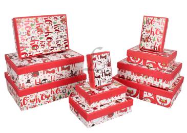 Подарочная коробка новогодняя (комплект 10шт.) BOX-2501 73-6136