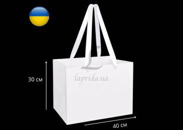 Пакет-переноска для квітів (30*40*27см) білий 255-9360