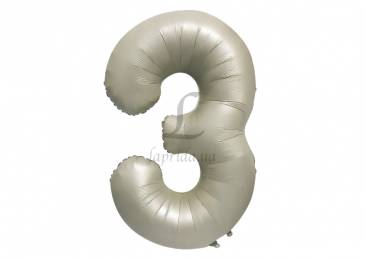 Воздушный шар в форме цифры молочный "3" 1м 5-81172