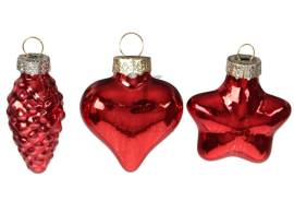 Набір ялинкових прикрас скло червона 12шт 0390N*