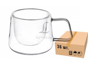 Чашка скляна з подвійним дном 200ml 671-071