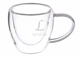 Чашка стеклянная с двойным дном 100ml 671-132