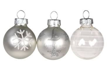 Набір куль 3см 9шт срібна скло ABT634810/2452 N [16]*