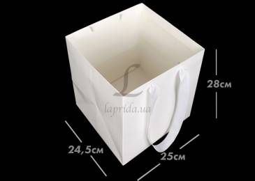 Пакет картонний вертикальний белый (24,5*25*28см) 210гр/м² 255-9032