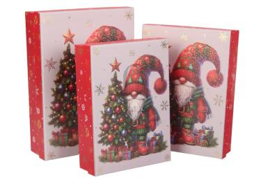 Подарочная коробка новогодняя (комплект 3шт.) BOX-2507 73-6198