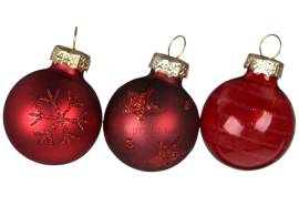 Набір куль 3см 9шт червона скло ABT634820/2490 N [16]*