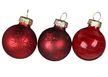 Набір куль 3см 9шт червона скло ABT634820/2490 N [16]*