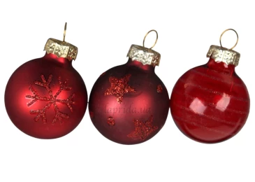 Набір куль 3см 9шт червона скло ABT634820/2490 N [16]*