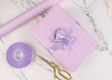 Папір пакувальний "Лав смужка рожева" в рулоні (0,7м х8м) 70г/м2 255-6260