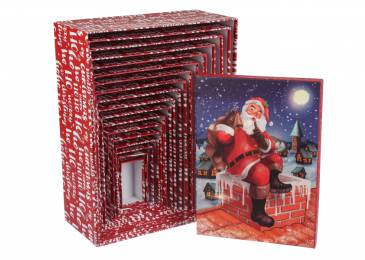 Подарункова коробка новорічна (комплект 18шт.) 74-1015
