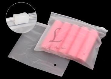 Пакет слайдер із білим замком 200х150 мм 70 мкм білий матовий 31-004