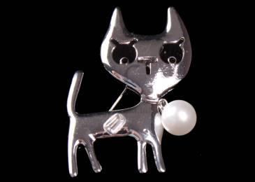 Брошь "Кошка" серебро 1-212662
