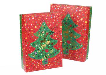 Подарункова коробка новорічна (комплект 2шт.) BOX-9231 73-2787 (2-66927226)