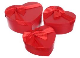 Подарочная коробка в форме сердца (комплект 3шт.) 73-3302