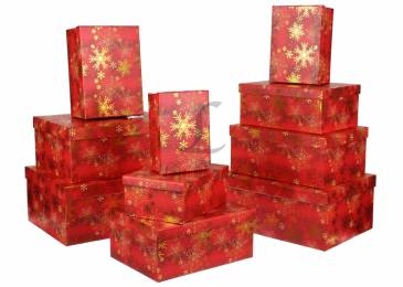 Подарункова коробка новорічна (комплект 10шт.) M10-100 73-2466