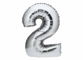 Воздушный шар цифра "2" (серебро 1м) 5-78240