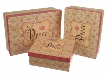 Подарочная коробка "Peace" с узором 3 шт.