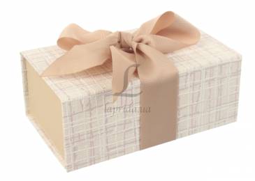 Итальянская подарочная коробка серо-бежевая (18*10 см)
