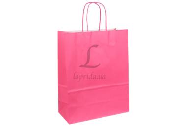 Пакет крафт однотонный вертикальный (32*26*12см) 120г/м² малиновый 3123-8658