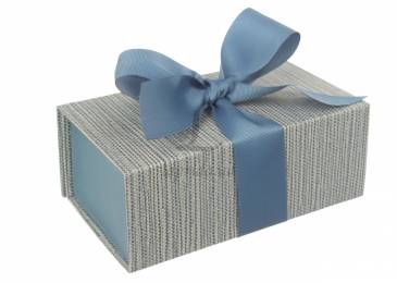 Итальянская подарочная коробка серо-синяя (18*10 см)