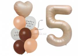 Комплект воздушных шаров "Happy Birthday" "5" 5-81707