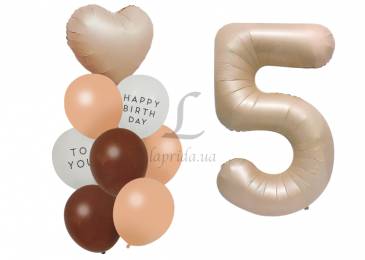 Комплект воздушных шаров "Happy Birthday" "5" 5-81707