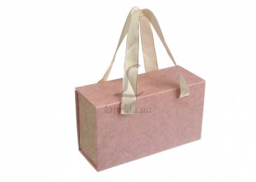 Итальянская подарочная коробка розово-бежевая (18*10 см)
