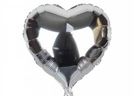 Повітряна куля у формі серця срібло (45см) 5-80892