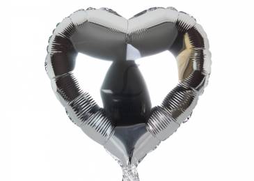 Воздушный шар в форме сердца серебро (45см) 5-80892